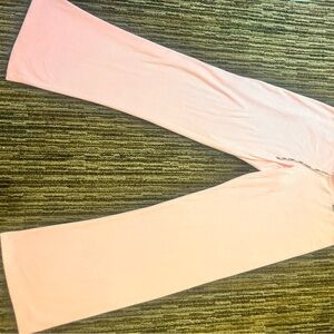 Pink velour wide leg sweatpants